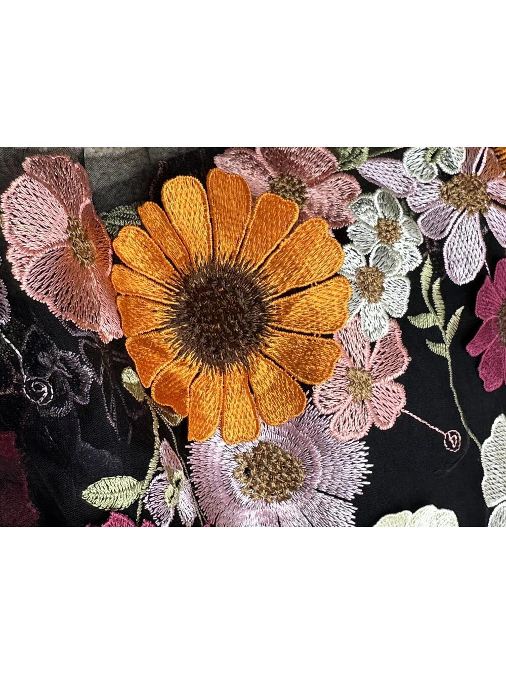 Womens Sz M Jessakae Jubilee 3D Flower Applique on Black Dress Fairycore Garden - Picture 12 of 12